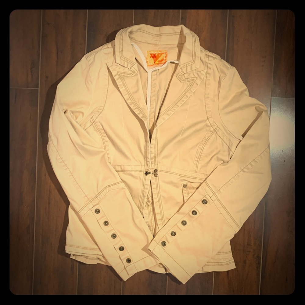 Twill 22 khaki casual blazer style utility jacket